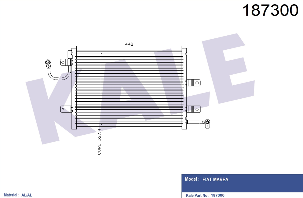 KLİMA RADYATÖRÜ (BRAZING)(KURUTUCUSUZ) MAREA (1 SIRA ALB)