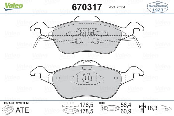 DİSK BALATA (ÖN) FORD FOCUS I 1.4 16V-1.6 16V-1.8 16V-1.8 TDCİ 99-04