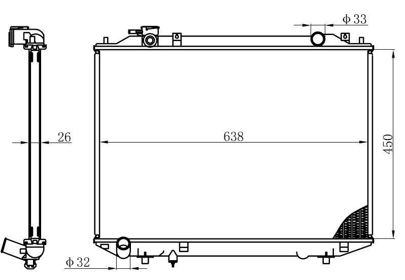 SU RADYATÖRÜ (BRAZİNG)(MT)(BFR045) FORD RANGER 2.5D 98-