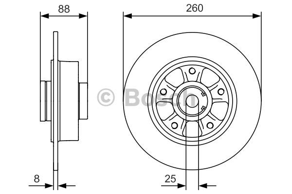 FREN DİSKİ (ARKA)(RULMANLI)(260MM) RENAULT MEGAN III 1.5 DCİ-1.6 16