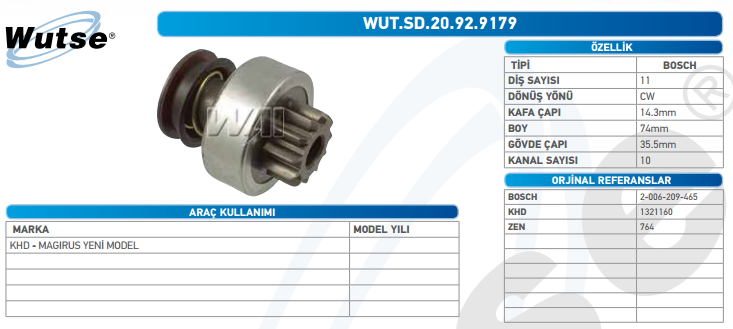 MARŞ DİŞLİSİ (BOSCH TİPİ) 11T MAGIRUS KHD Y.M