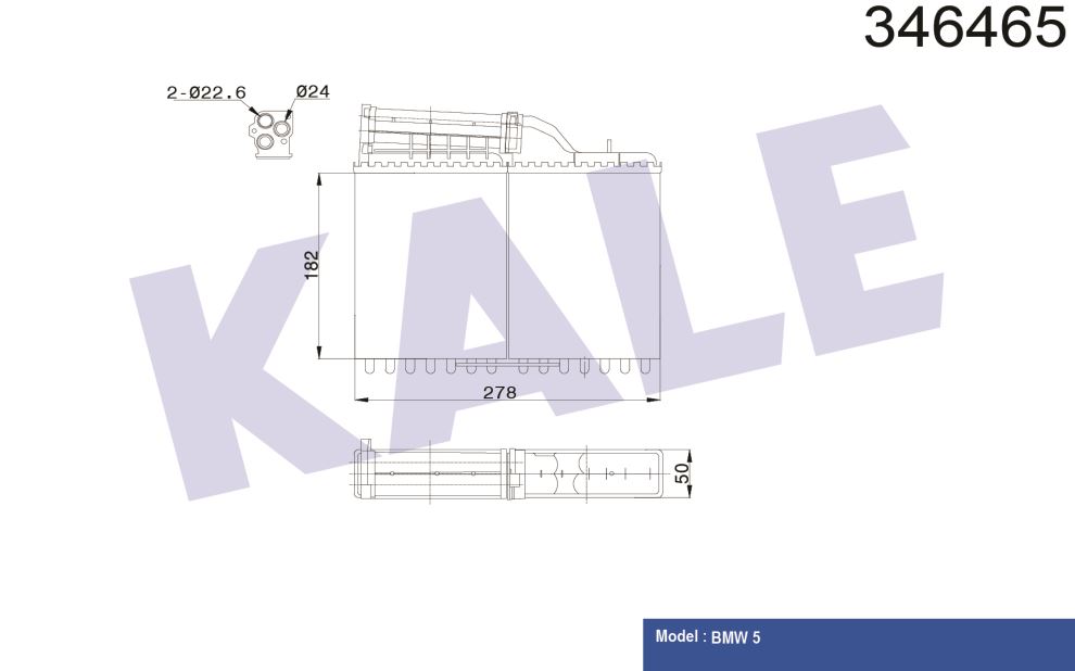 KALORİFER RADYATÖRÜ BMW 5 (E34) 518İ 520İ 525İ 530İ 535İ 525İX/TD/TDS 88<96