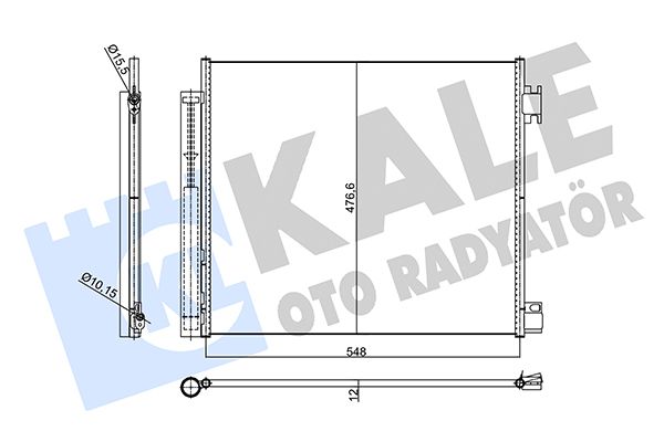 KLİMA RADYATÖRÜ NISSAN QASHQAI / X-TRAIL 1.5DCI 14- - RENAULT KADJAR / KOLEOS / ESPACE 15- 1.2 1.5/1.6DCI 2.0TCE/DCI (12V) (AC) (AT/MT) KURUTUCU İLE [BRAZING] [536X476,6X12]