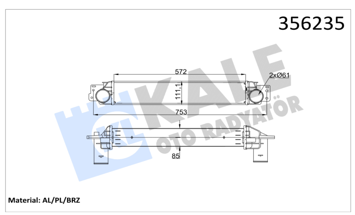 INTERCOOLER (BRAZING) OPEL ANTARA 2.0CDTI 06-11 / CHEVROLET CAPTIVA 2.0D 06-