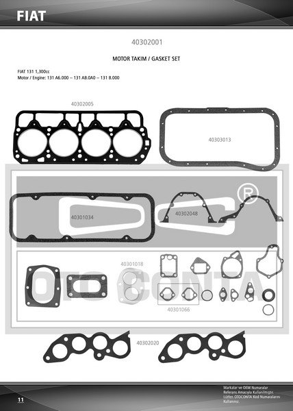 MOTOR TK. CONTASI (KEÇESİZ)(SUBAP LASTİKSİZ) FIAT TOFAŞ M131 1.3-1.6