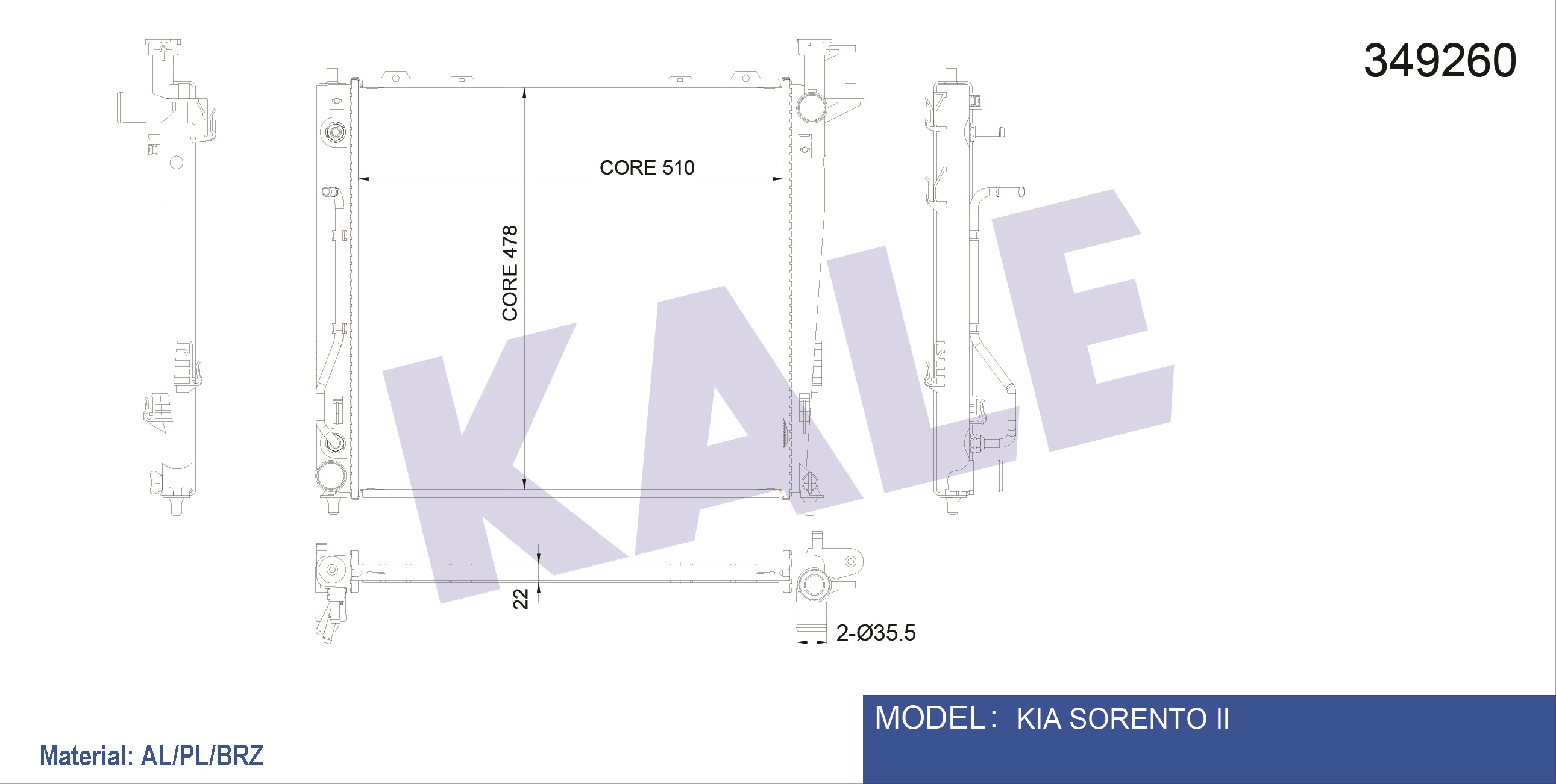 SU RADYATÖRÜ (BRAZING)(AT) KIA SORENTO II