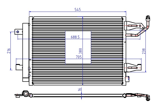 KLİMA RADYATÖRÜ(CMI975) MİTSUBİSHİ COLT 04+