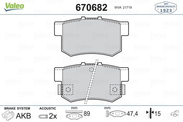 DİSK BALATA (ARKA) HONDA ACCORD IV 2.0 16V-2.0İ 16V 91-93 / ACCORD V 1.9İ-2.0 TDI-2.2İ VTEC 96-98 / CIVIC VI 1.4 16V-1.5 16V-1.6 16V-1.8 16V 97-01 / CIVIC VIII 1.6-1.8 05- / CR-V 2.0 16V 4WD 95-02 / SUZUKI SWIFT III 1.3