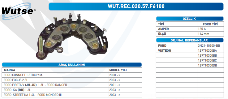 DİOT TABLASI (FORD TİPİ) 115A CONNECT Y.M/FOCUS 03-