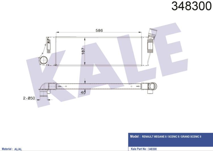 INTERCOOLER (BRAZING) RENAULT GRAND SCENIC-MEGANEII-SCENICII