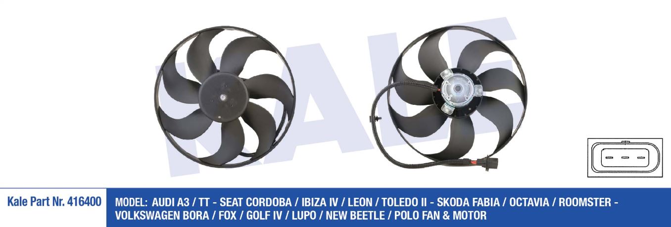 FAN MOTORU VW GOLF IV-BORA 99- (ÇAP 350MM KALIN MOTOR)