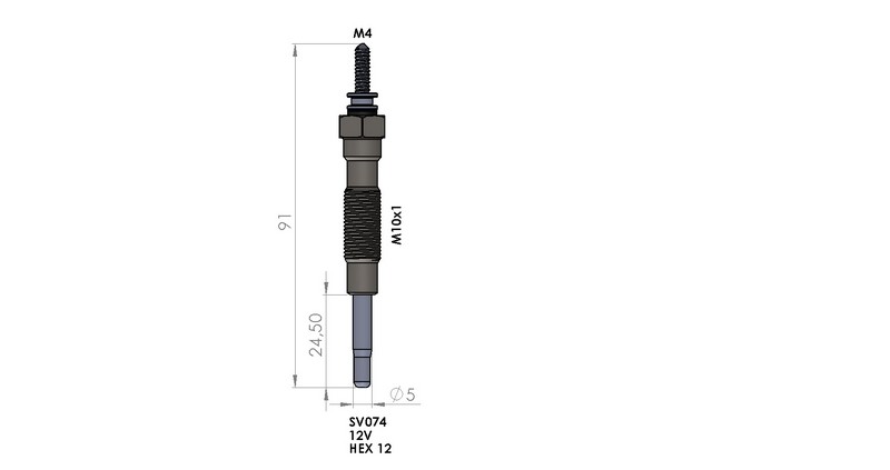 KIZDIRMA BUJİSİ (6,5V) NISSAN SUNNY / CHERRY / PULSAR 1.7D