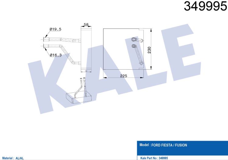 EVAPORATOR (BRAZING) FORD FIESTA / FUSION