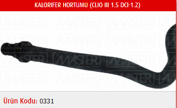 KALORİFER HORTUMU RENAULT CLIO III 1.5 DCI-1.2