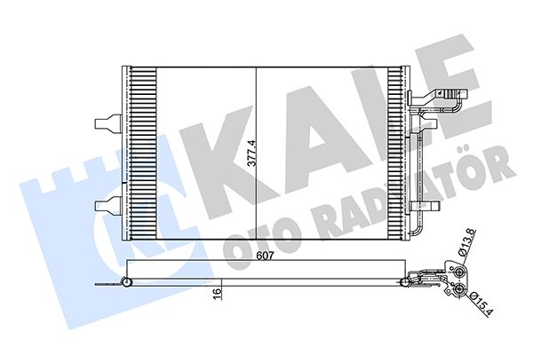 KLİMA RADYATÖRÜ VOLVO C30 ; C70 II ; S40 II ; V50 1.6 1.8 2.0 1.6/2.0D 05<12 KURUTUCUSUZ [BRAZING AL/AL] [587X377,4X16]