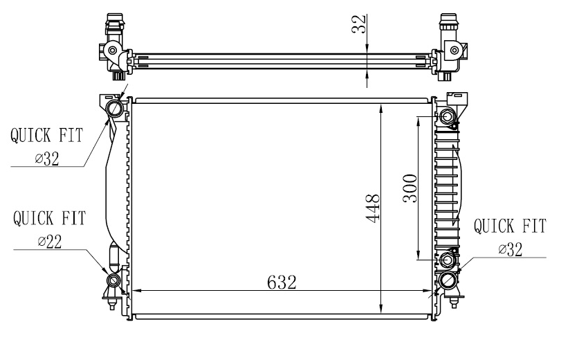 SU RADYATÖRÜ (BRAZİNG)(AT)(BAU014) AUDİ A4/A6 3.0İ 00-