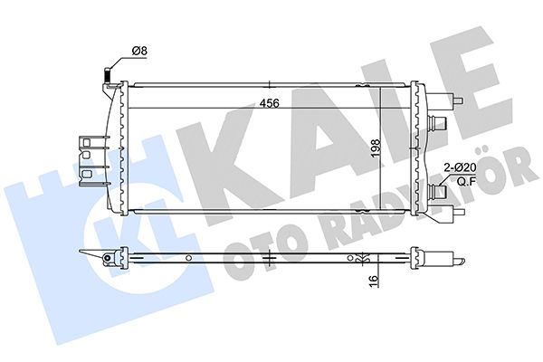 SU RADYATÖRÜ RENAULT SCENIC IV / GRAND SCENIC IV 1.5DCI 16=> (MT) <ARA SOĞUTUCU> [456X198X16]