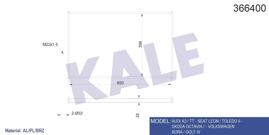 SU RADYATÖRÜ (BRAZING)(MT) AUDI A3