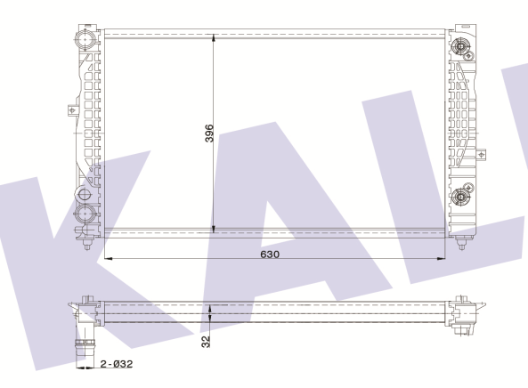 SU RADYATÖRÜ (MEKANİK)(AT) AUDI A4 94-01 / A6 97-05 1.6-1.8-1.8T-1.9TDI / SKODA SUPERB 1.8T-1.9TDI 01-08 / VW PASSAT 1.6-1.8-1.8T-1.9TDI-2.0-2.3VR5 96-