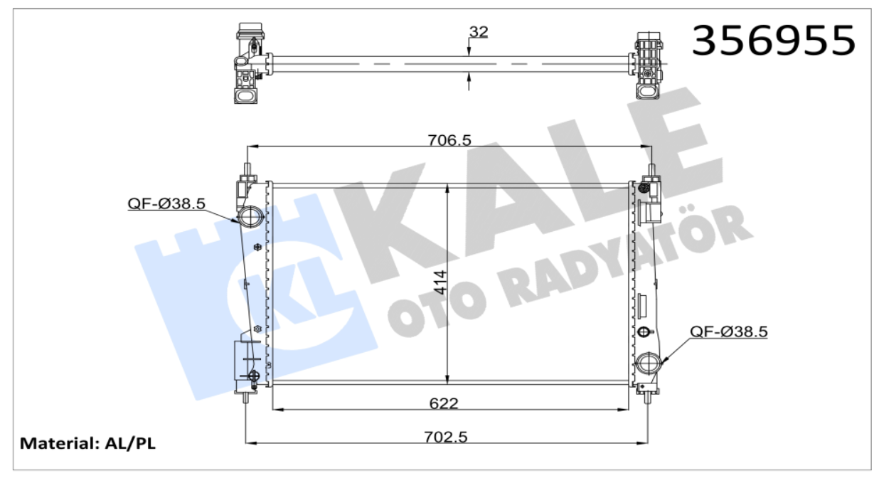 SU RADYATÖRÜ (MEKANİK)(MT) OPEL CORSA D 1.3CDTI 06- / FIAT PUNTO / GRANDE PUNTO 1.3DMTJ 05-