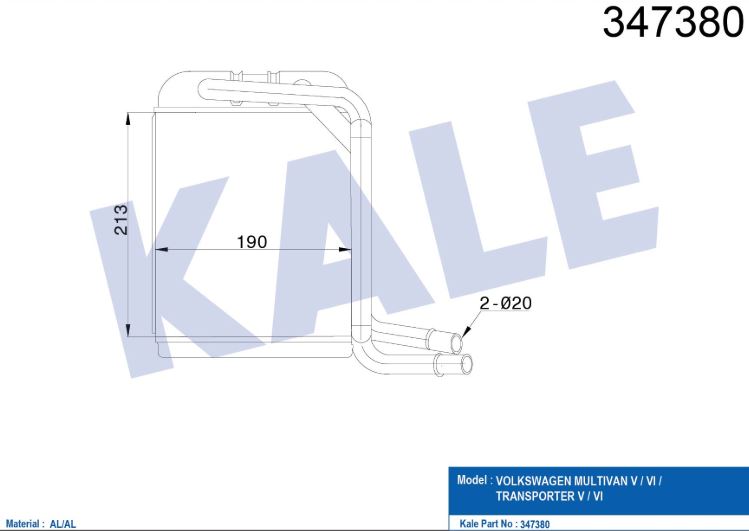 KALORİFER RADYATÖRÜ (BRAZING) VW TRANSPORTER T5-T6 (03+)