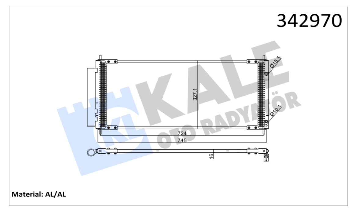 KLİMA RADYATÖRÜ (BRAZING)(KURUTUCULU) HONDA CR-Z 1.5 HYBRID 10- / INSIGHT 1.3 HYBRID 09 / JAZZ III 1.2 1.3 HYRBRID 08-