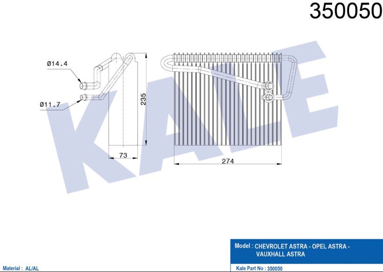 EVAPORATOR (BRAZING) OPEL ASTRA