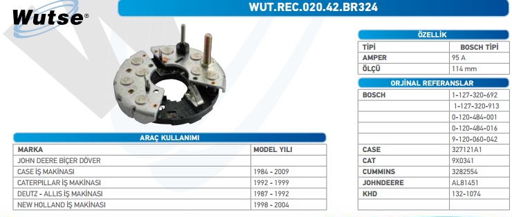 DİOT TABLASI (BOSCH TİPİ) JOHN DEERE/DEUTZ/KHD/IVECO