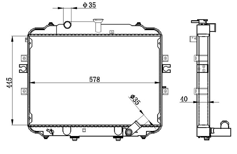 SU RADYATÖRÜ (BRAZİNG)(MT)(BHY086) HYUNDAİ H100 04-