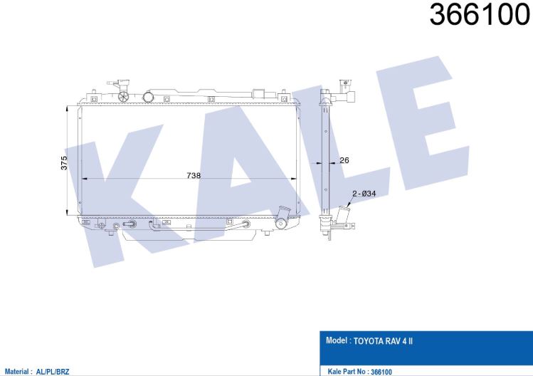 SU RADYATÖRÜ (BRAZING)(AT) TOYOTA RAV 4 II