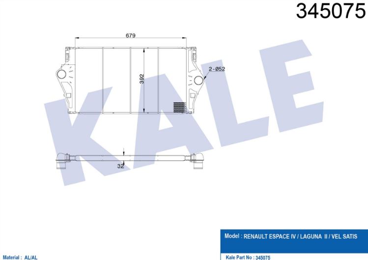 INTERCOOLER (BRAZING)(AT/MT) RENAULT ESCAPE IV-LAGUNA II-VEL SATIS