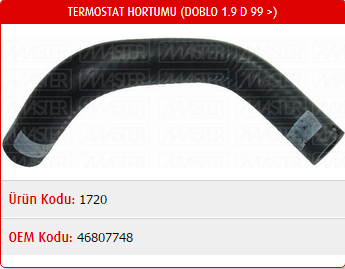 TERMOSTAT HORTUMU FIAT DOBLO 1.9D 99-