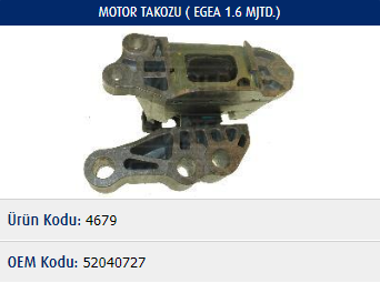 MOTOR TAKOZU FIAT EGEA 1.6 MJTD