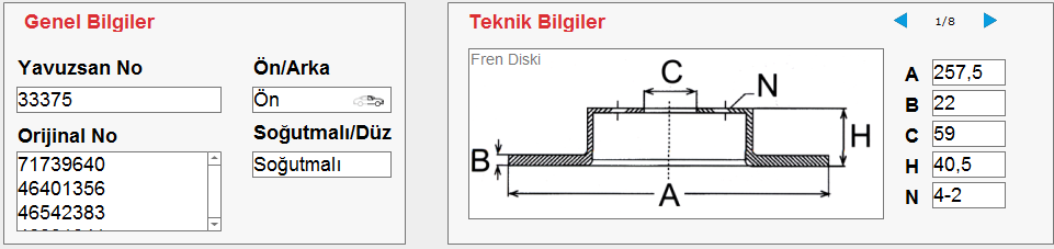 FREN DİSKİ (ÖN)(257MM) DOBLO CARGO-FIORINO-PUNTO