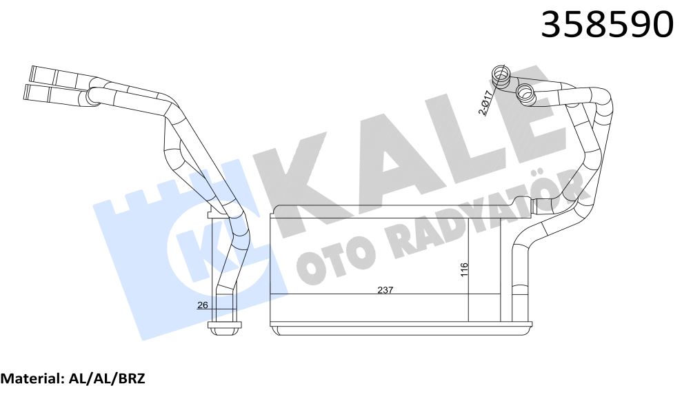 KALORİFER RADYATÖRÜ (BORULU)(BRAZING) MITSUBISHI L200 CR 06-