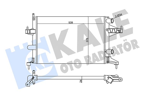 SU RADYATÖRÜ (MEKANİK)(MT) OPEL CORSA C / COMBO / TIGRA 1.0 1.2 1.4 1.2/1.4 16V 00=> [539X378X24]