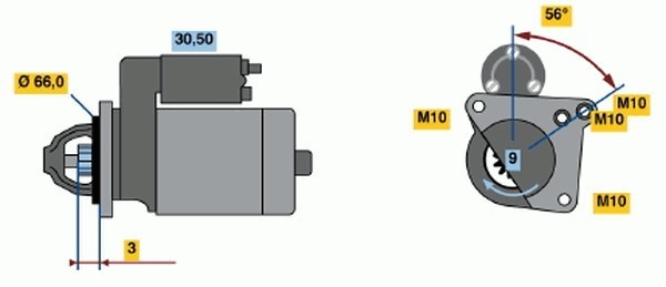 MARŞ MOTORU ( 12 V 9 DİŞ ) RENAULT LAGUNA II SCENIC I 1.8 16V / RENAULT MEGANE I SCENIC I CLIO II ESPACE III 2.0 16V F4P F4R