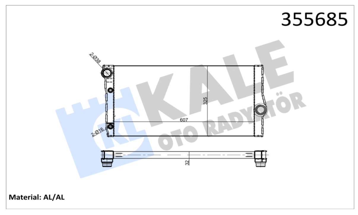 SU RADYATÖRÜ (BRAZING)(AT) BMW 5 518-535D 10-17 / 6 640D 11-18 / 7 730D 740D 08-15