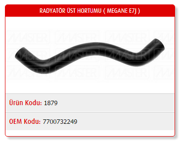 RADYATÖR ÜST HORTUMU RENAULT MEGANE E7J