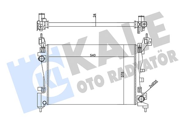 SU RADYATÖRÜ FIAT GRANDE PUNTO / PUNTO / FIORINO / QUBO 1.2 1.4 1.4 16V 05- (MT) (AC/NAC) [MEKANİK] [540X378X24]