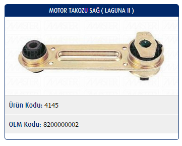 MOTOR TAKOZU (SAĞ) RENAULT LAGUNA II 1.6 16V / ESPACE IV.2.0