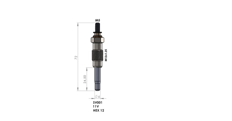 KIZDIRMA BUJİSİ (11,0V) PEUGEOT 205 / 305 / BOXER / PARTNER / J5 / J9 1.9-2.5TD / OPEL ASTRA / VECTRA 1.7D / FIAT DUCATO / FIORINO 1.7D-1.7TD-1.9-1.9TD