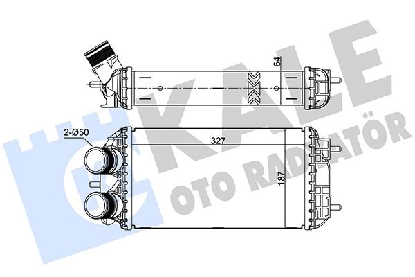 INTERCOOLER PEUGEOT 2008 1.2 PURETECH 1.5 BlueHDI 15=> / 208 1.2 PURETECH 1.5 BlueHDI 18=> - DS DS 3 CROSSBACK - OPEL CORSA F 1.2T 1.5D 19=> [BRAZING] [327X187X64]