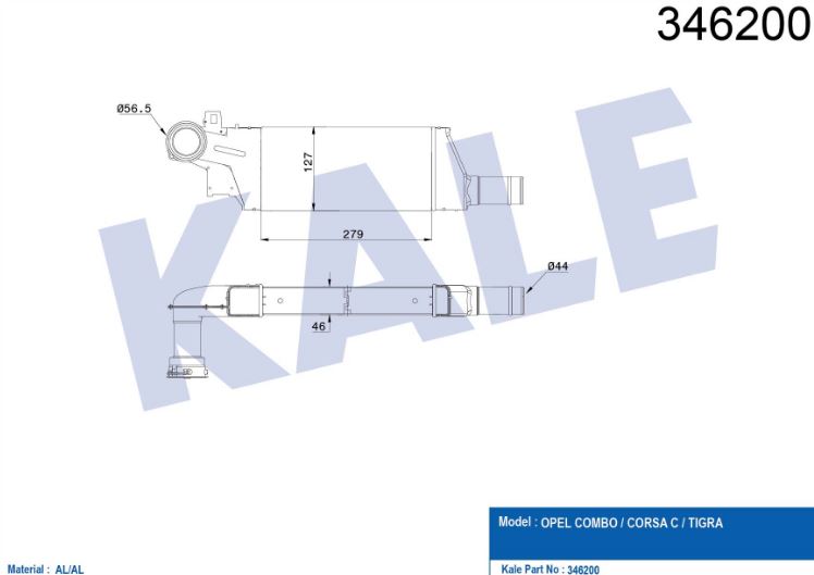 INTERCOOLER (BRAZING) OPEL COMBO / CORSA C 1.3-1.7