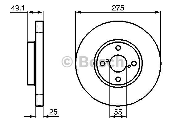 FREN DİSKİ (ÖN)(275MM) TOYOTA COROLLA 1.4D-1.8 VVTİ-2.0 D4D 01-