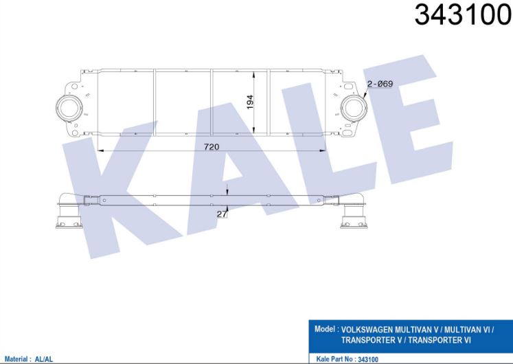 INTERCOOLER (BRAZING) VW TRANSPORTER T5 T6 1.9 / 2.5TDI