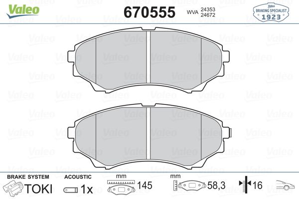 DİSK BALATA (ÖN) FORD RANGER 2.5 TD 4X4-2.5 TDCİ 4X4-3.0 TDCİ 4X4 09-12 / MAZDA BT-50 PİCK-UP 2.5 MRZ-CD 4X4-3.0 CDVİ 4X4 06-15