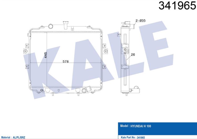 SU RADYATÖRÜ (BRAZING)(MT) HYUNDAI H-100