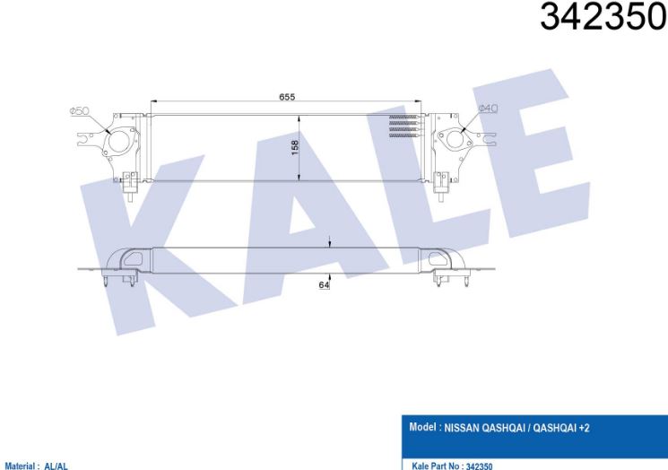 INTERCOOLER (BRAZING) NISSAN QASHQAI / QASHQAI+2 1.5 DCI / 2