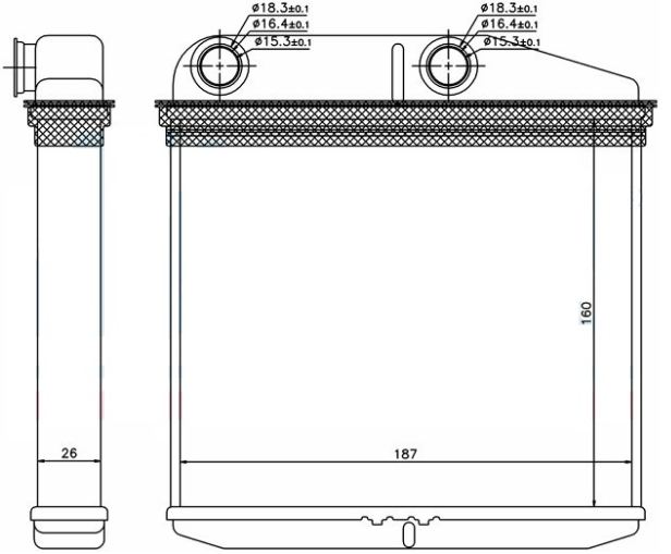 KALORİFER RADYATÖRÜ(KFI011) FIAT DOBLO 10-/LİNEA/FİORİNO/G.PUNTO/EGEA/OPEL CORSA D-E/ADAM